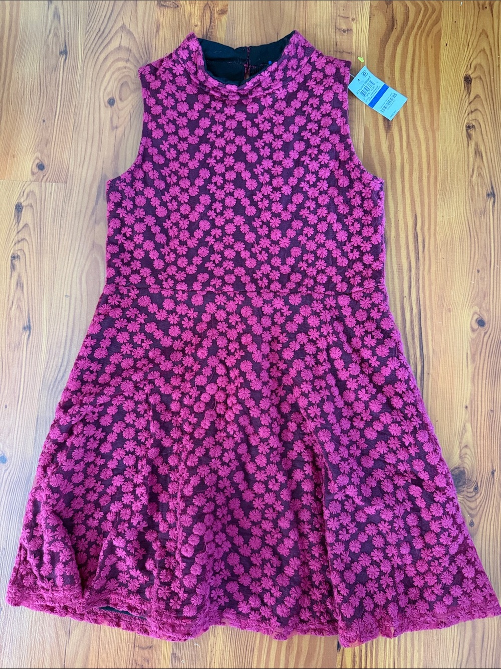 Girls Pink Floral Fit-and-Flare Dress